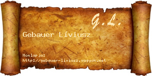 Gebauer Líviusz névjegykártya